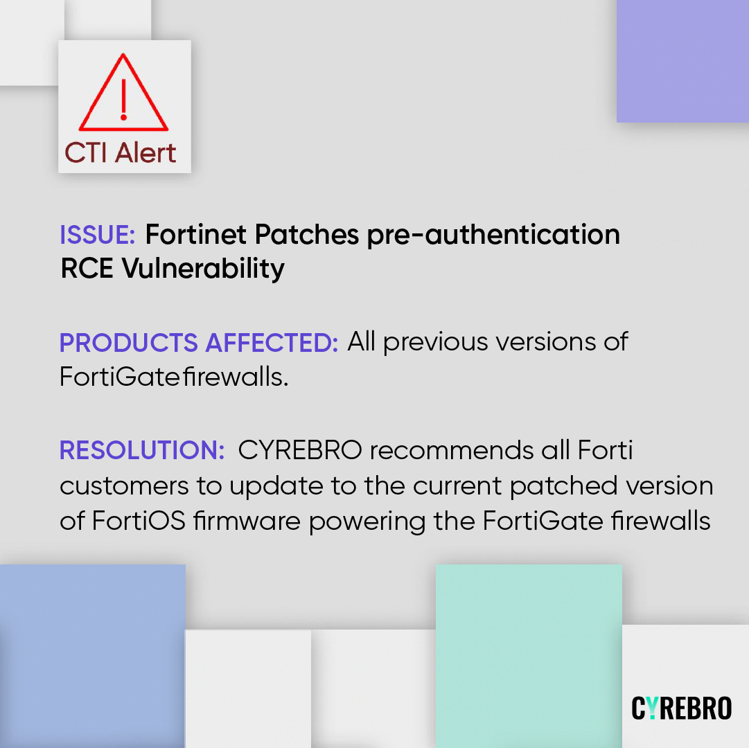 Patches Preauthentication RCE Vulnerability CYREBRO